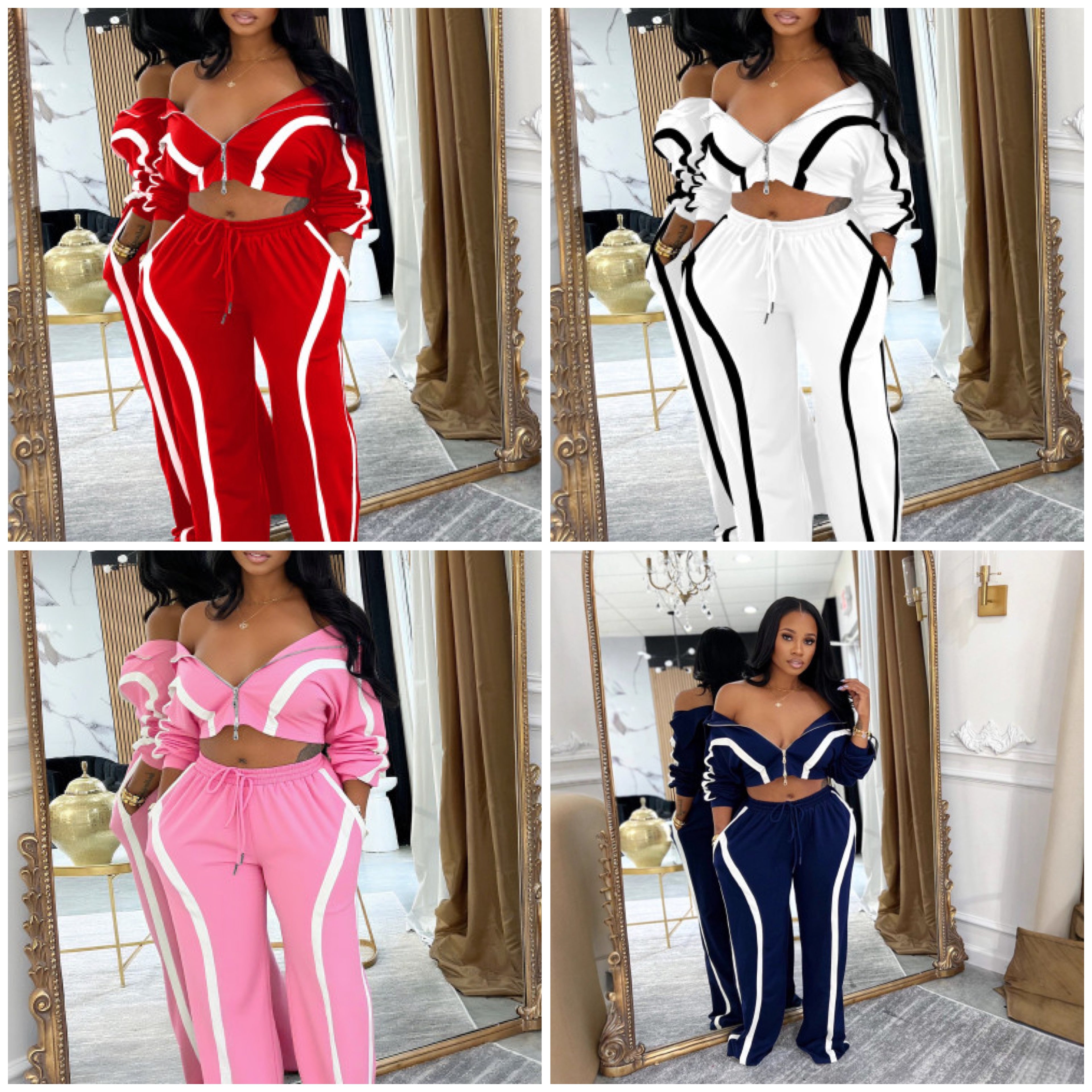 Sporty Two-Piece Cropped Lounge Set