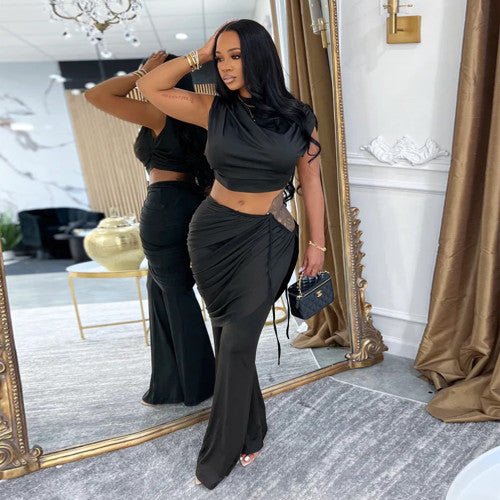 Stand Out Sleeveless Two - Piece Pants Set