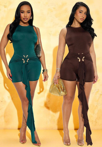 Sophisticated Metal Button Jumpsuit